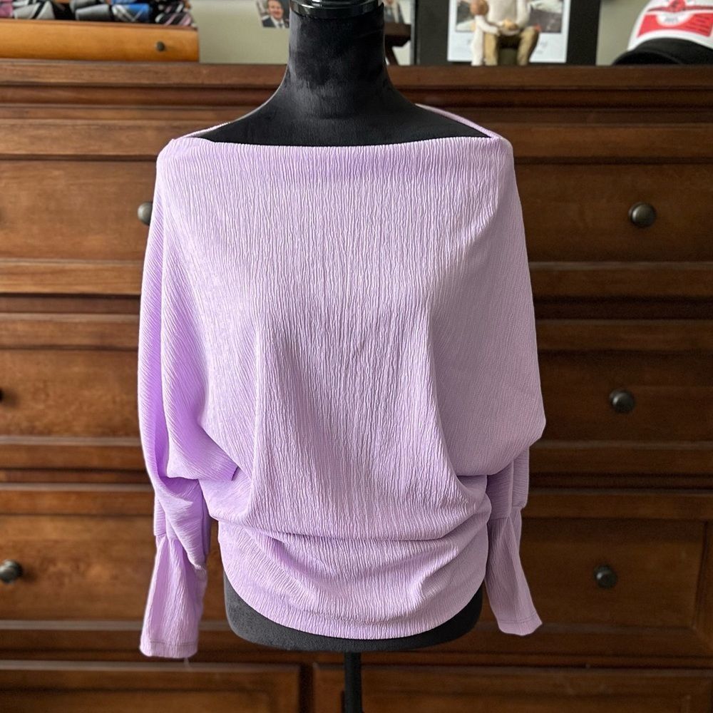 White Birch Purple Dolman Top